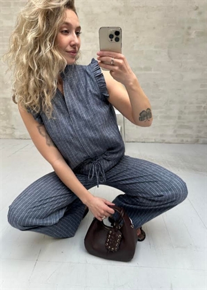 Siona Emb stripe top Blue Neo Noir 